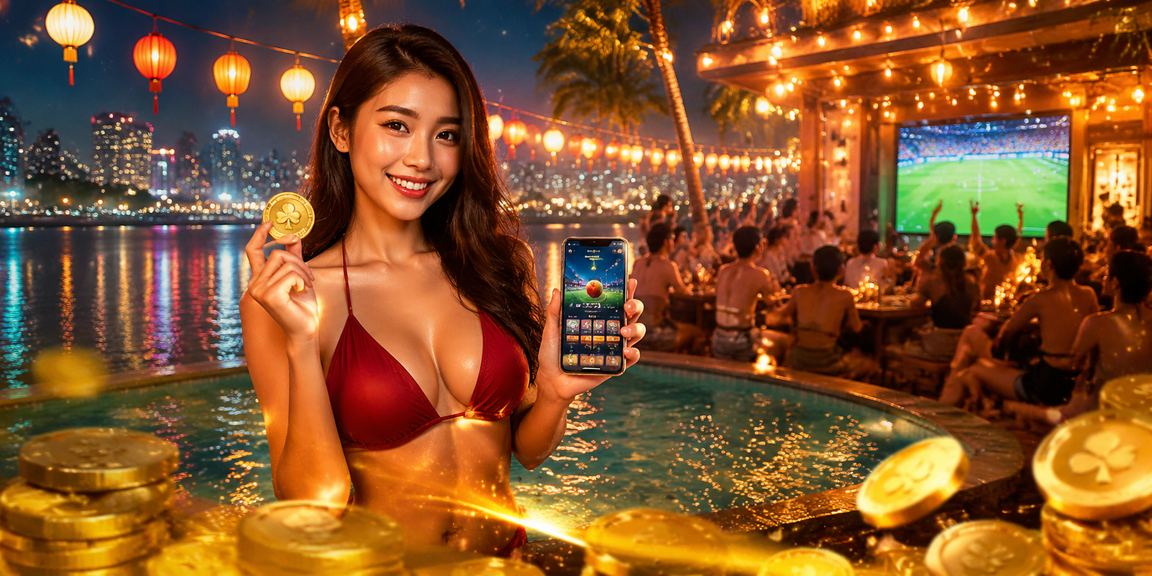 Người chơi sử dụng ứng dụng casino trên điện thoại tại chợ đêm Nha Trang